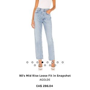 AGOLDE 90s Pinch Waist Snap Shot Jeans